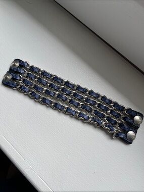Blue Braided Chain Bracelet
